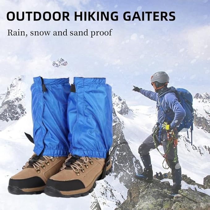 Waterproof Hiking Gaiters,Snow Boot Gaiters with Rubber Foot Strap,Lightweight and Adjustable,for Men and Women Hiking,Skiing,Mountaineering,Walking,etc.