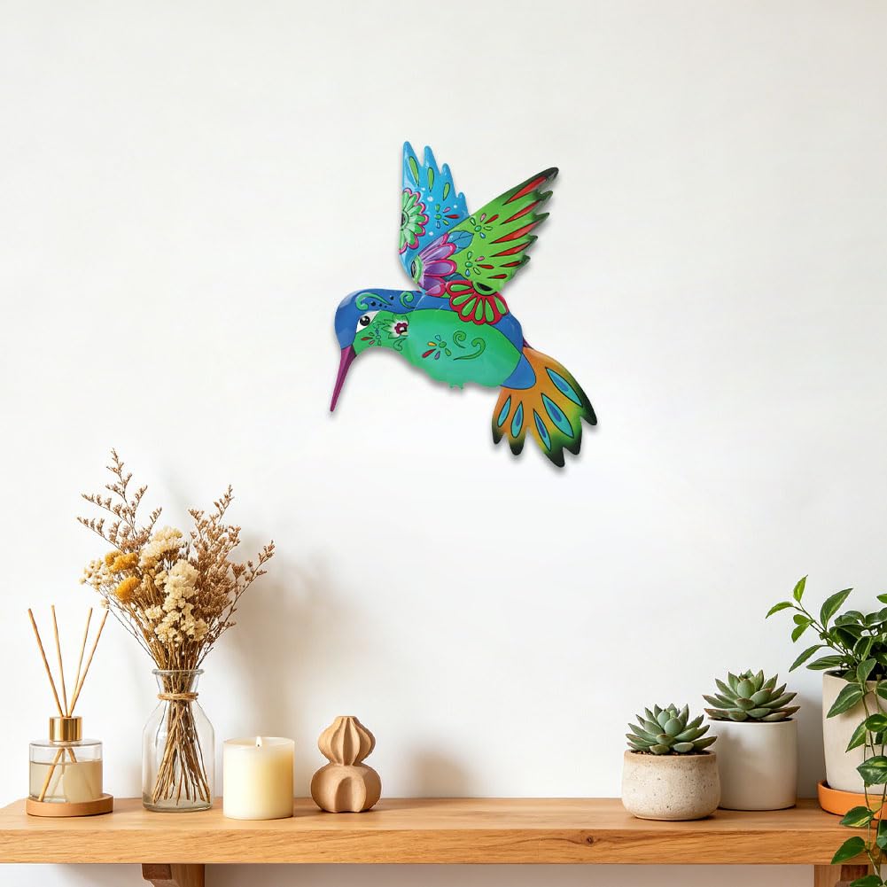 VEWOGARDEN Hummingbird Wall Art, Large Outdoor Metal Hanging Wall Decor for Home Outside Patio Garden Fence Decorations
