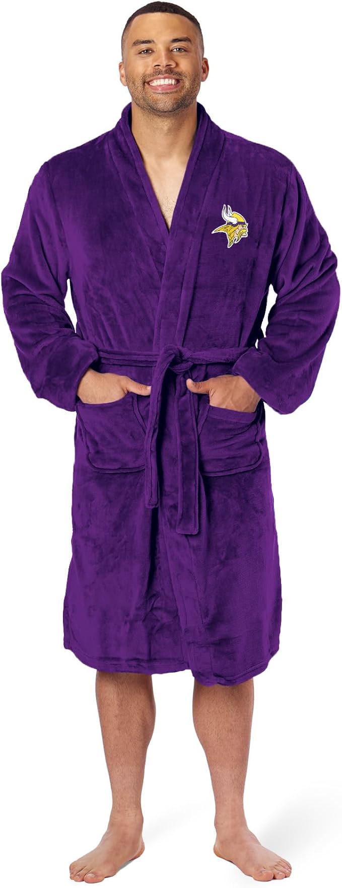 NFL Adult Unisex Silk Touch Bathrobe, Officially Licensed Loungewear, Soft Plush Polyester