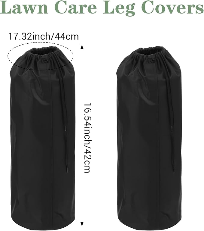 Xindojuz 2 PCS Lawn Care Leg Gaiters for Hiking Men, Waterproof Leg Guards for Snow Boots, Garden Trimming Weeds Eater Legs Chaps, Adjustable Legs Guards for Garden and Farm Working, Black