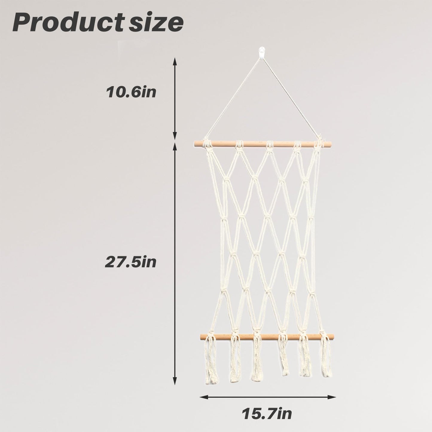 JONKASIPA Hanging Photo Display Wall Decor Macrame Wall Hanging Boho Collage Picture Frames Decor for Dorm Bedroom Living Room Teen Girl Gifts-B