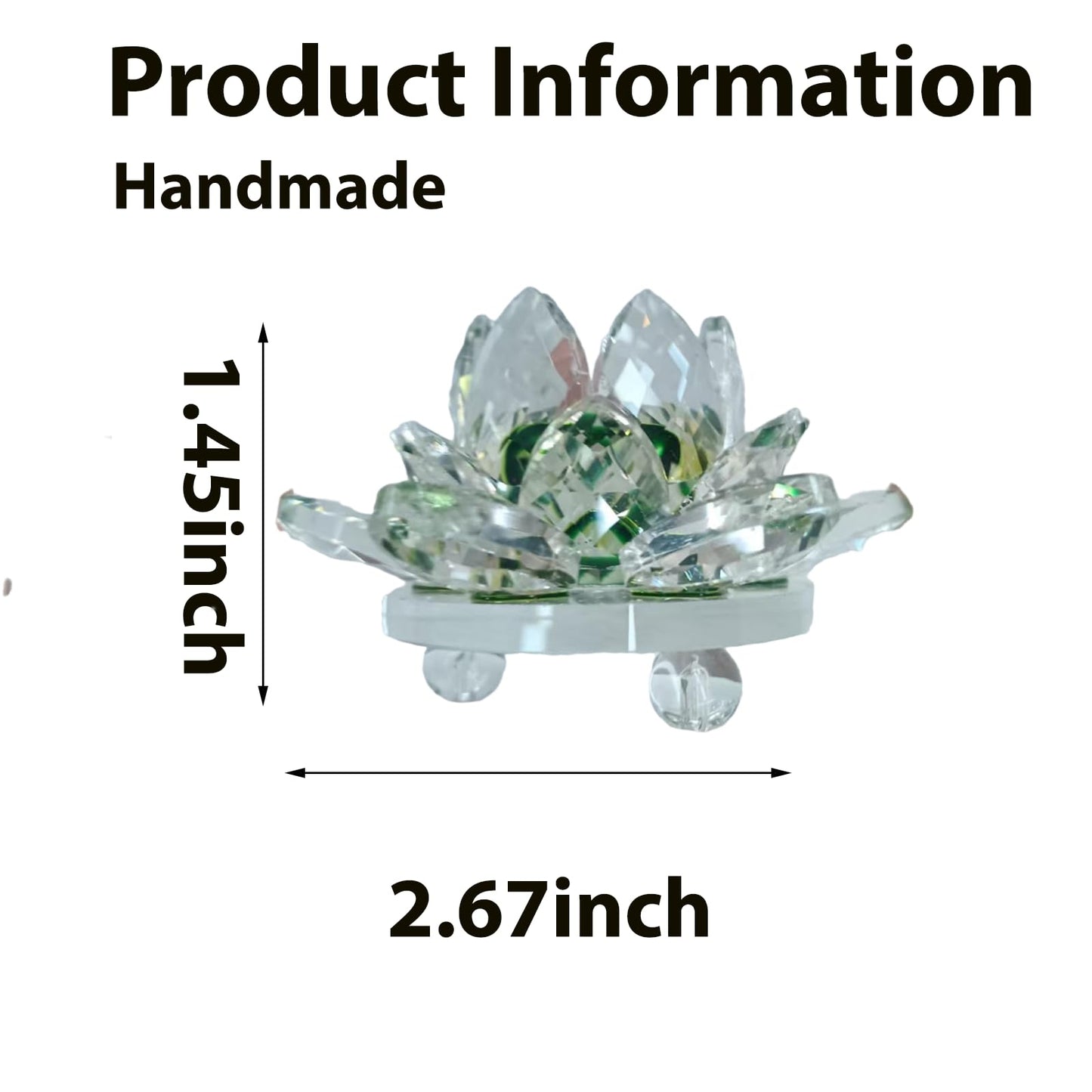 Crystal Figurine Flower Decor Glass Ornaments Transparent Crystal Figurine for Home,Office,Gift Decoration(Green)