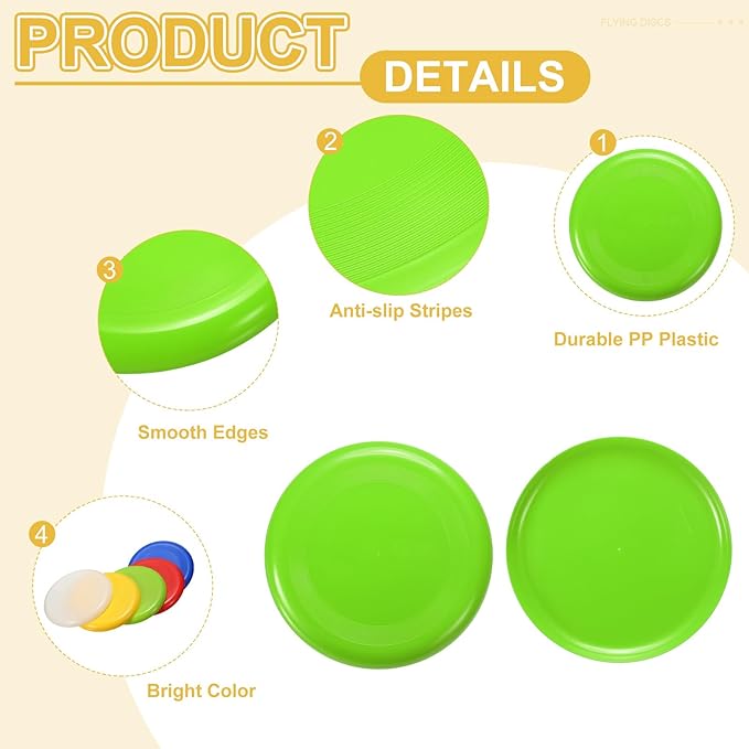 PATIKIL Flying Disc Colorful Plastic Flying Disk Flyer for Outdoor Sports Training Playing Lawn Game