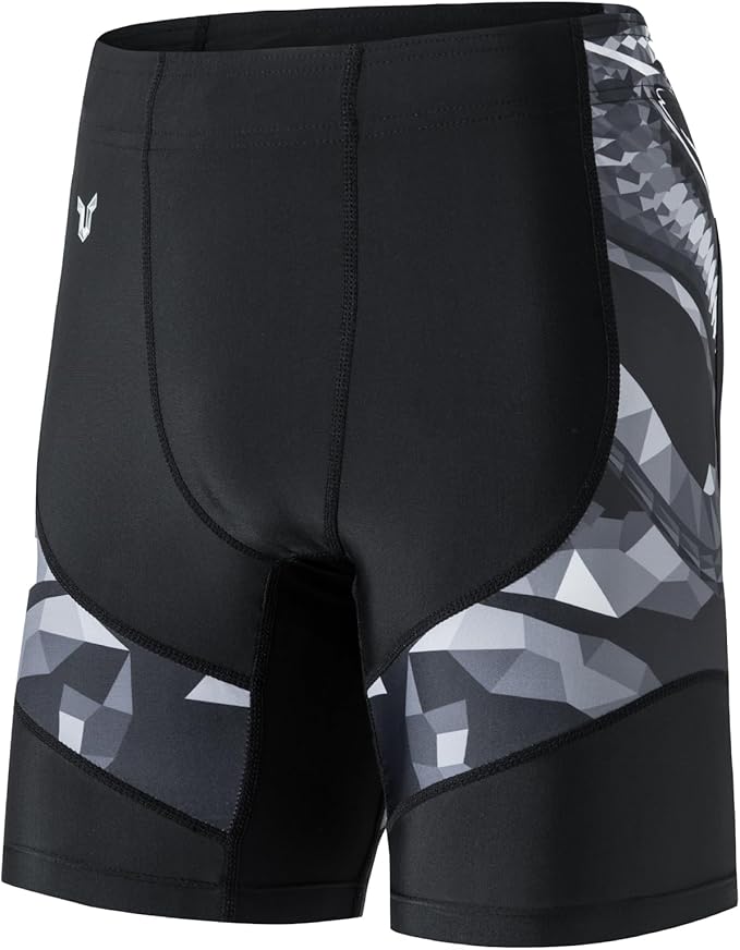 HUGE SPORTS Men's Rash Guard Swim Shorts Compression Swimming Jammer Cool Dry Active Swimsuit Workout Shorts Sports Tights