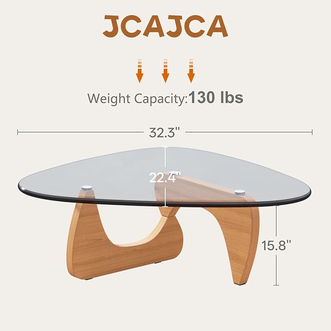 Coffee Table for Living Room Mid Century Modern Center Small Table, Original Transparent(32 Inch)