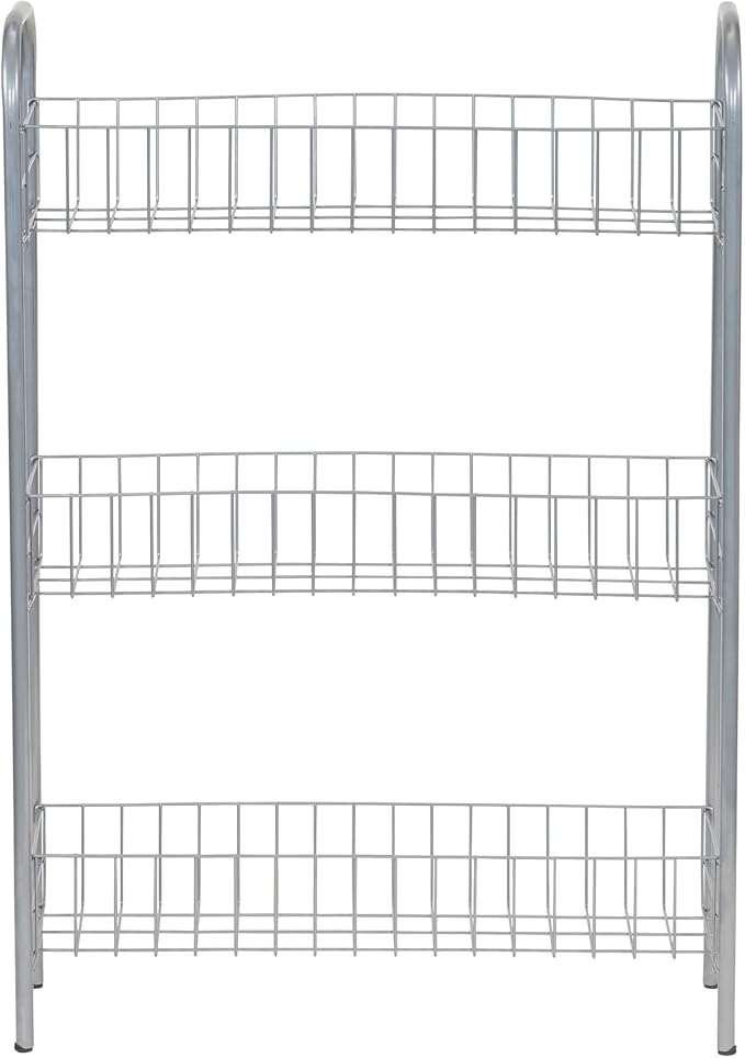 Household Essentials Slim Storage Cart, 3 Shelf Storage Cart with Wheels, Perfect for Laundry Rooms, Bathrooms, Pantries, Kitchens and More