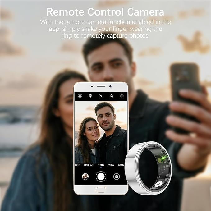 Smart Health Rings for Women Men, Fitness Tracker with Heart Rate, Blood Oxygen, HRV, Sleep Tracker, Step Tracker, No Subscription Fee, IP68 Waterproof Smart Ring for iphone & Android (Silver 13#)