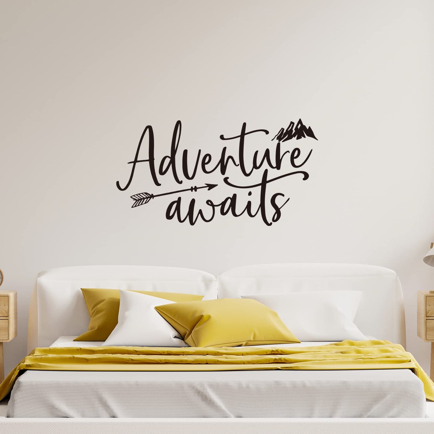Adventure Awaits Vinyl Wall Decal Inspirational Quotes Wall Art Lettering Bedroom Living Room Decor