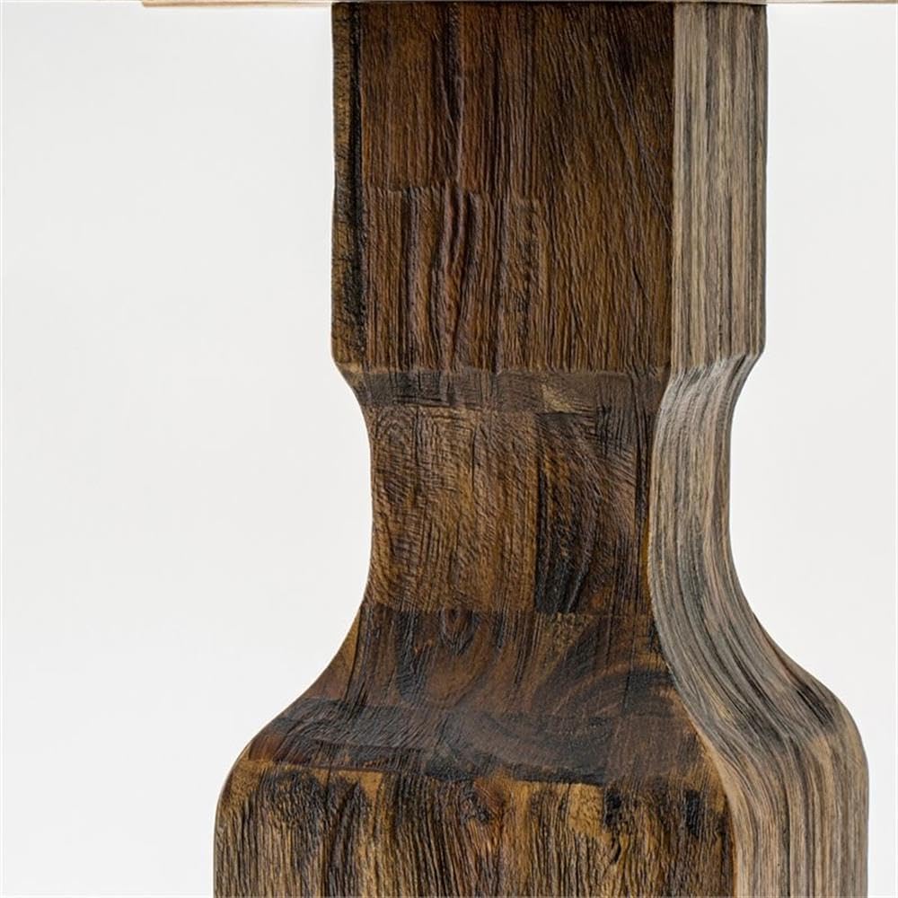 Luxe by East West Furniture FE3-07-TP Ferris Kitchen Dining Table - a Round Wooden Table Top with Pedestal Base, 48x48 Inch, Distressed Jacobean