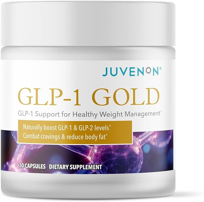 Juvenon GLP-1 Gold????Metabolic Support Supplement with CQR-300® & Eriomin????Helps Maintain Healthy Weight, Energy & Nutrient Metabolism ??30 Capsules