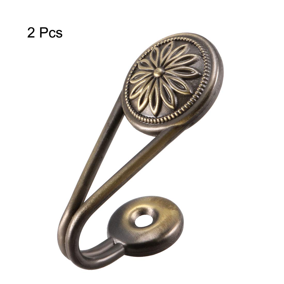 uxcell Decorative Curtain Drapery Holdback Wall Mounted Hook for Window Bronze 67mm x 30mm x 40mm 2Pcs