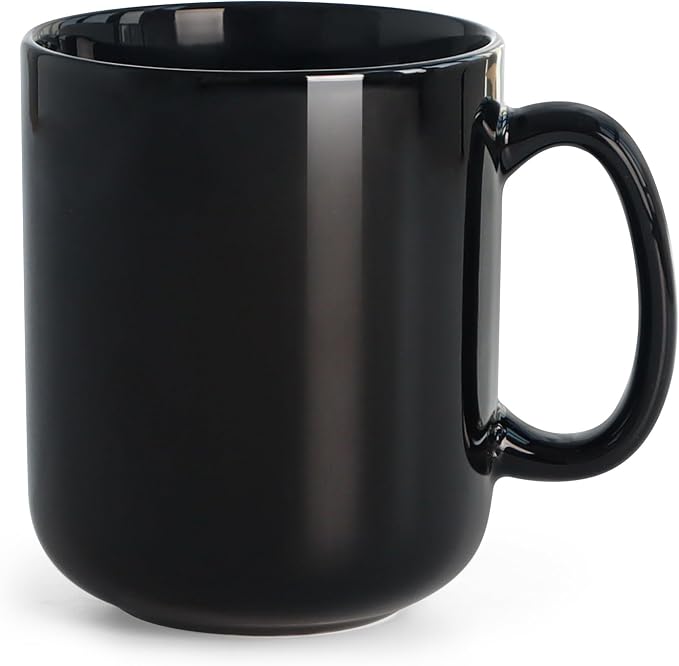 harebe 20 OZ Large Coffee Mug, Smooth Ceramic Tea Cup for Office and Home, Big Capacity with Handle, Black
