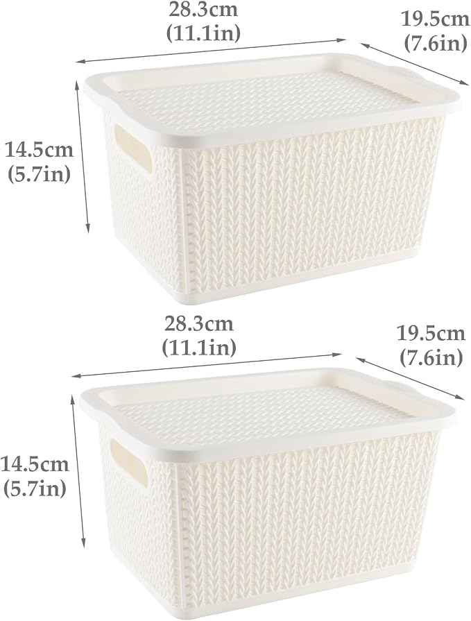 Onion and Potato Storage Bins,Stackable Plastic Pantry Bins with Lids,BPA-Free,Potatos and Onions Storage Baskets for Kitchen (White)