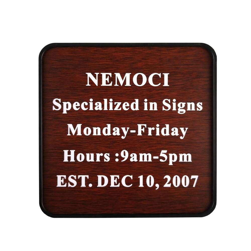 Custom Engraved Door Suite Wall Sign | Office Sign | Personalized Wall Plaque | Business Doctor Law Firm Home Office Cafe Shop | Up to 5 Text Lines | Adhesive Backed or Simple Keyhole Mounti (8" x 8")