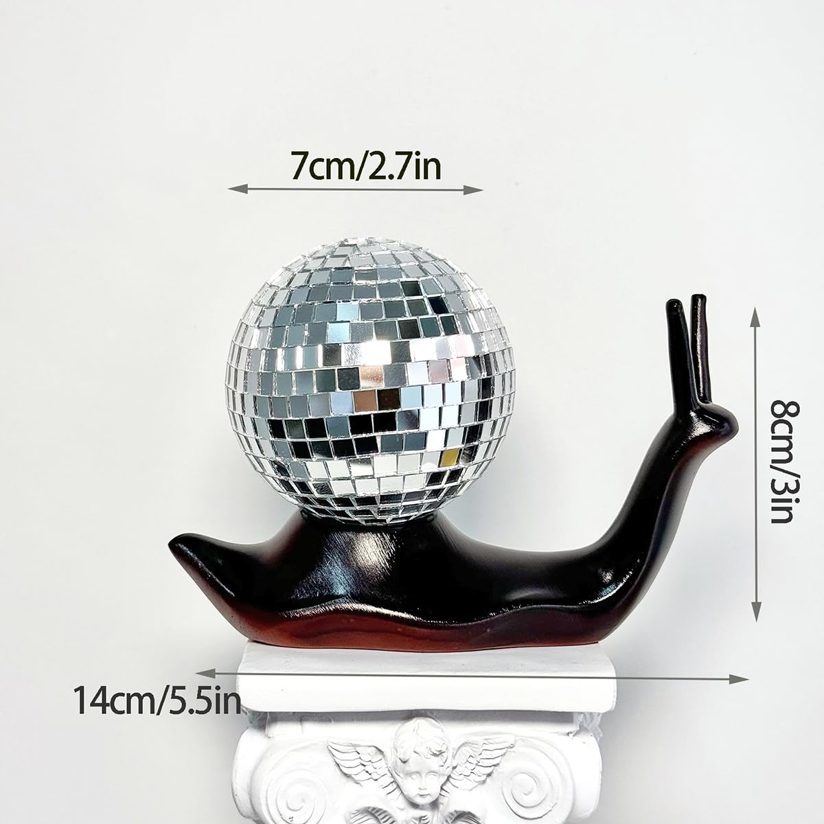 Black Disco Snail Handmade Disco Ball Snail Figurine Home Ornaments Aesthetic Room Decor Funky Decor Sculptures and Figurines Table Ornaments Shelf Office Display Unique Gift Disco Art