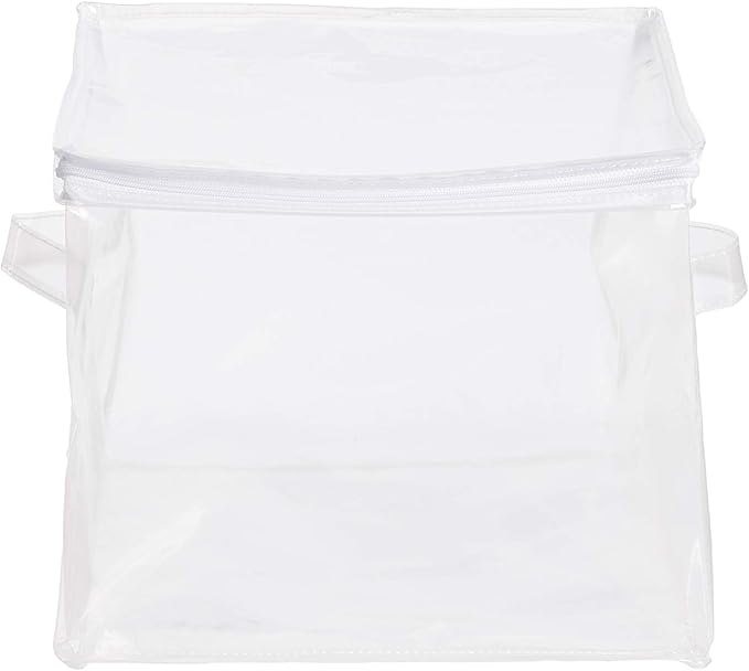 Amazon Basics Clear Zippered Storage Bags for Closet Organization, Stackable Clothing and Linen Storage Containers, 6-Pack