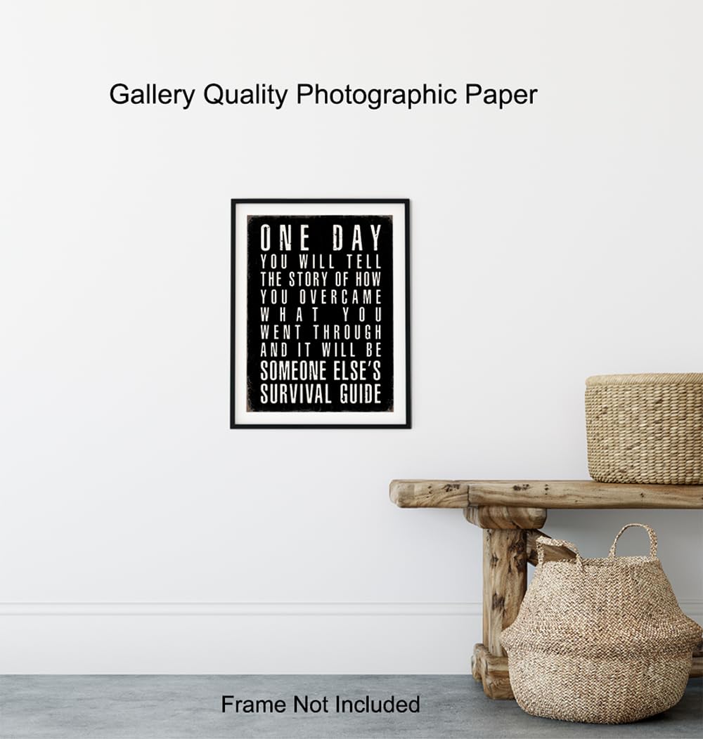 Black Office Decor Inspirational Quotes - Positive Quotes Posters for Men - Home Office Success Wall Art - executive Motivational Gifts for Him - Motivation Gym Wall Decor - Rustic small Wall Art Print