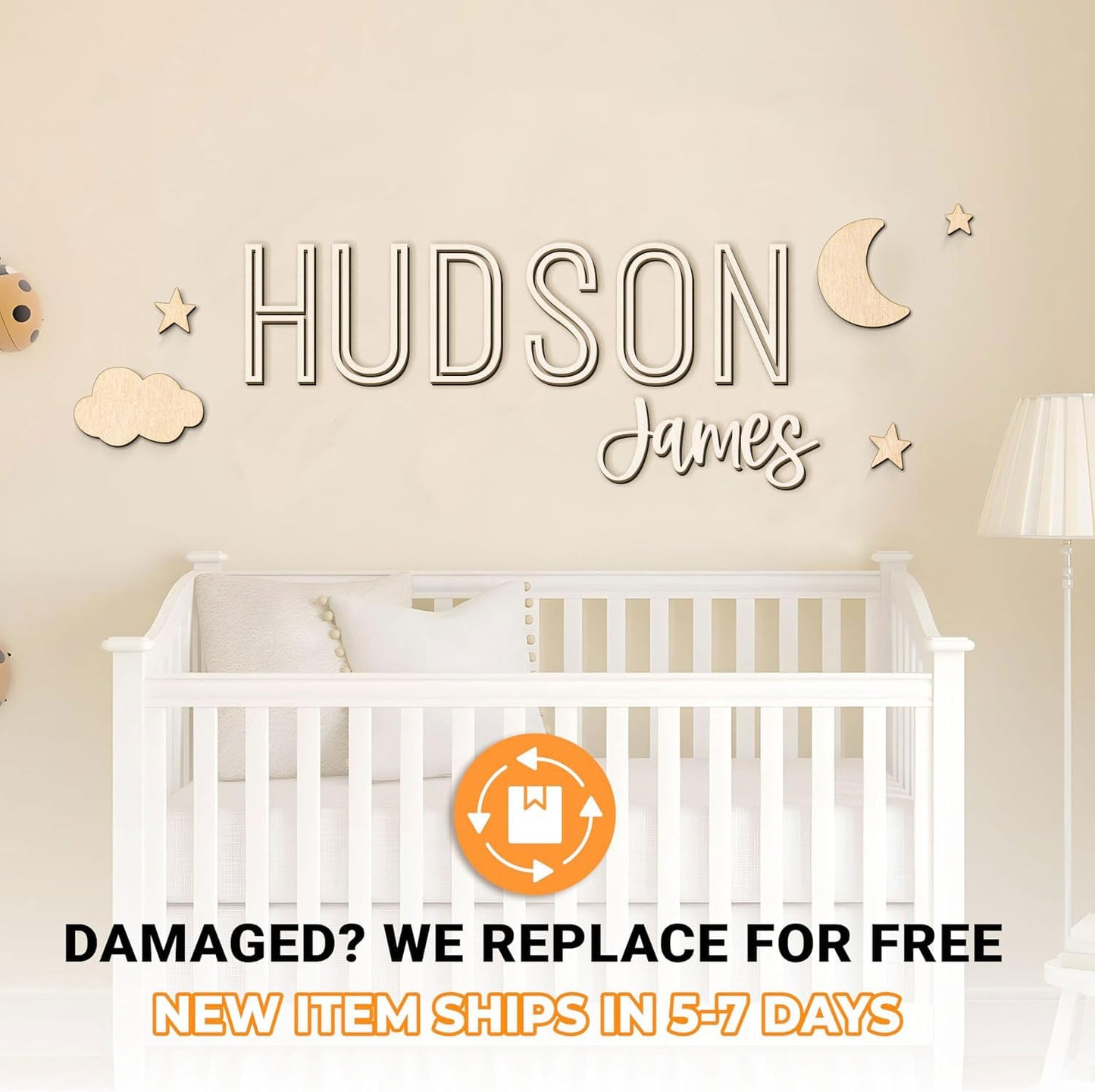 Personalized Nursery Name Sign - Custom Wooden Name Signs for Kids Room, Personalized Name Sign for Nursery - Perfect Baby Gift & Wall Name Decoration