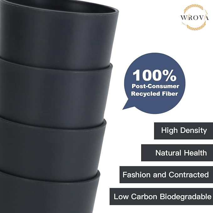 Wrova Wheat Straw Cups 8 PCS Good Alternative to Plastic Reusable Cups 20 oz Unbreakable Drinking Cup Reusable Dishwasher Safe Water Plastic Glasses Deep Gray