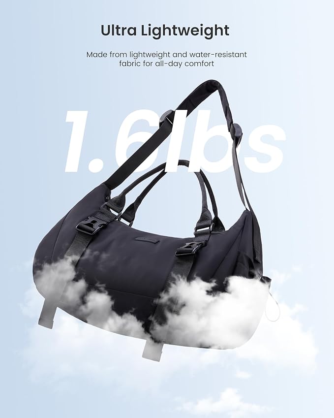 LOVEVOOK Gym Bag for Women & Men, duffle bag for travel with shoe compartment, Small Gym Tote Dry Wet Separation, Multipurpose Weekender Overnight Backpack, Lightweight Carry On Bag, Black