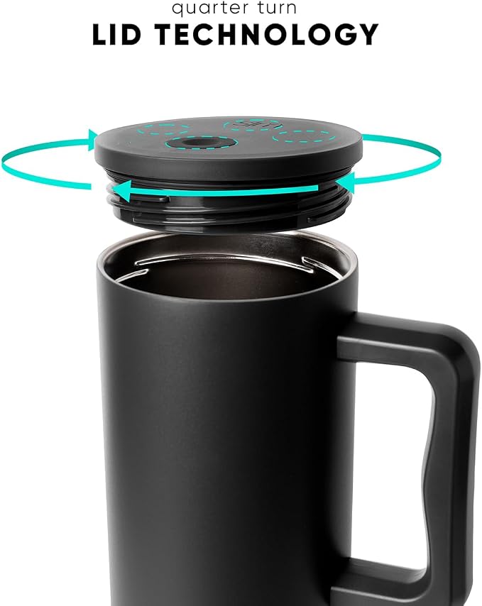 Simple Modern 40 oz Trek Tumbler with Handle and Straw Lid | Cup Holder Friendly Insulated Stainless Steel Travel Mug | Stormy Skies