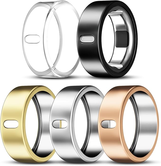 5 Pack Cover Compatible with Oura Ring Gen 4/Oura Ring Gen 3 Horizon/Heritage, Surport Charging with Cover on, Anti-Scratch TPU Protector for Oura Rings Accessories Women Men (Size 6)