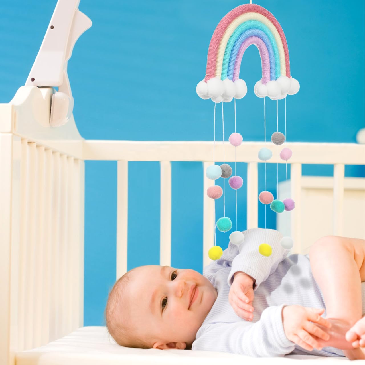 Alipis Boys and Girls Room Wall Pendant Cloud Rainbow Ornament Raindrops Nursery Wall Decor for Bedroom Cute Boys and Girls Tent Accessories Material