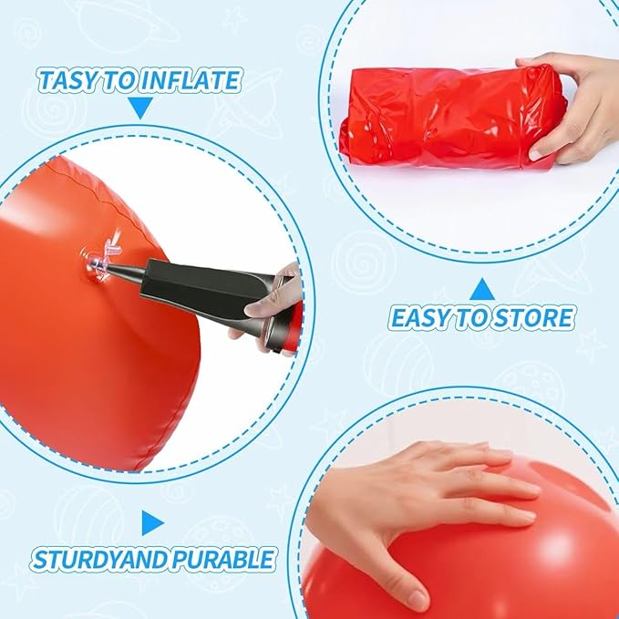 Inflatable Bull Toss Ring Game Set Include 2 Inflatable Bull 12 Rings for Summer Outdoor Beach Pool Cowboy Fiesta Rodeo Party