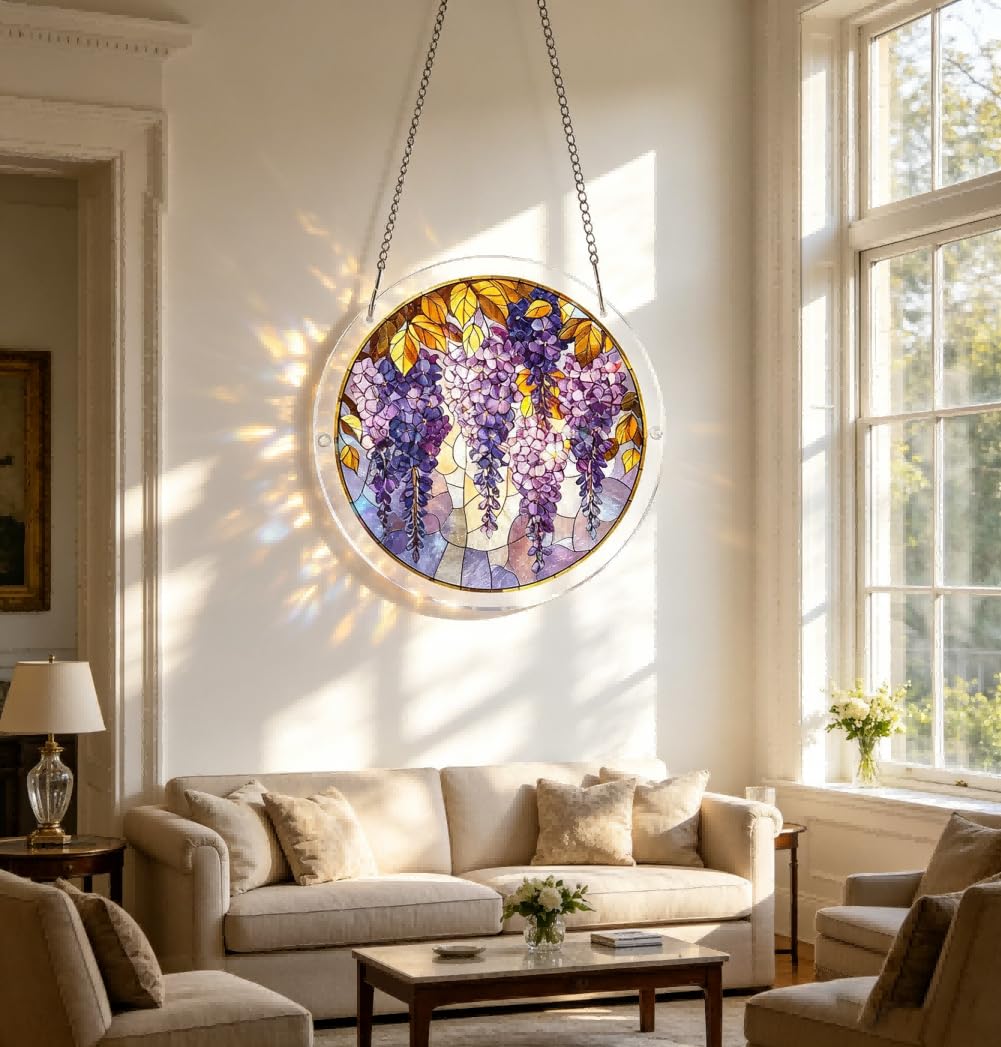Jigsaw Puzzle Suncatcher,Sun Catcher Puzzle Acrylic Puzzle Garden Window Hanging DIY Suncatcher Kits Home Decor Gift