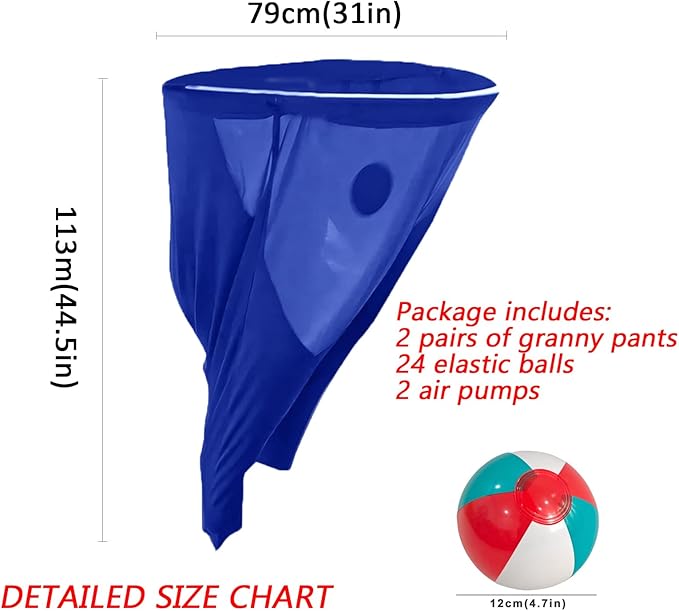 Granny Pants Yard Game, Granny Pants Outdoor Game, YardGames for Adults, with Bouncy Balls and Pump, Field Day Games for Adults, for Birthdays, BBQs, Beach and Backyard Games