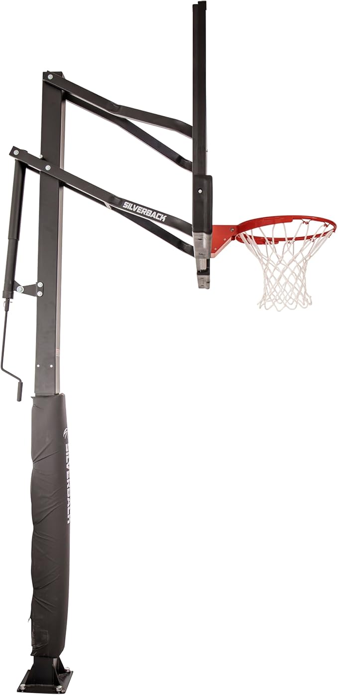 Silverback In-Ground Basketball Hoops, Adjustable Height Tempered Glass Backboard and Pro-Style Flex Rim. - Multiple Styles Available