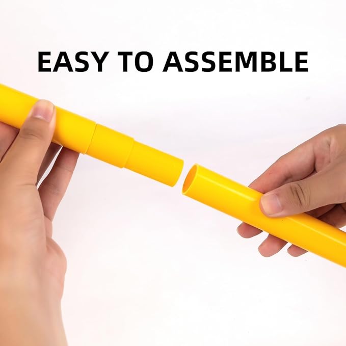 6 Pcs 5FT Agility Training Poles for Soccer,Basketball,Football,Dog,Horse Training-Adjustable Speed and Agility Training Equipment Sports Training Sticks with Ground Spring Nails and Storage Bag