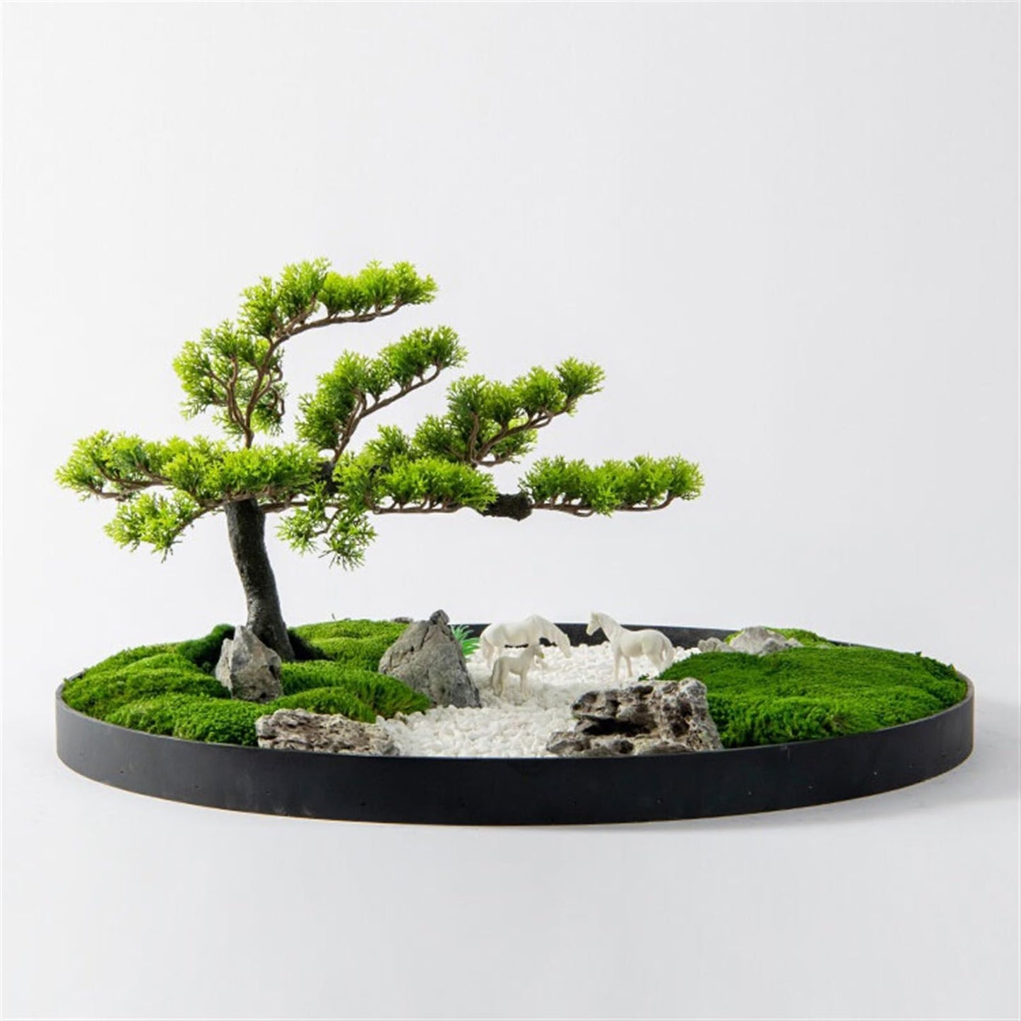 WANGHAI2024M Artificial Trees Light Luxury Floral Hotel Table Simulation Tree Ornaments Round Table Center Turn Decorative Chinese Greenery Ornaments Artificial Bonsai