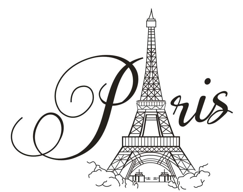 BooDecal Paris Eiffel Tower Wall Decals Lettering Quotes Wall Stickers Romance Decoration Living Room Bedroom 27 Inches x 22 Inches