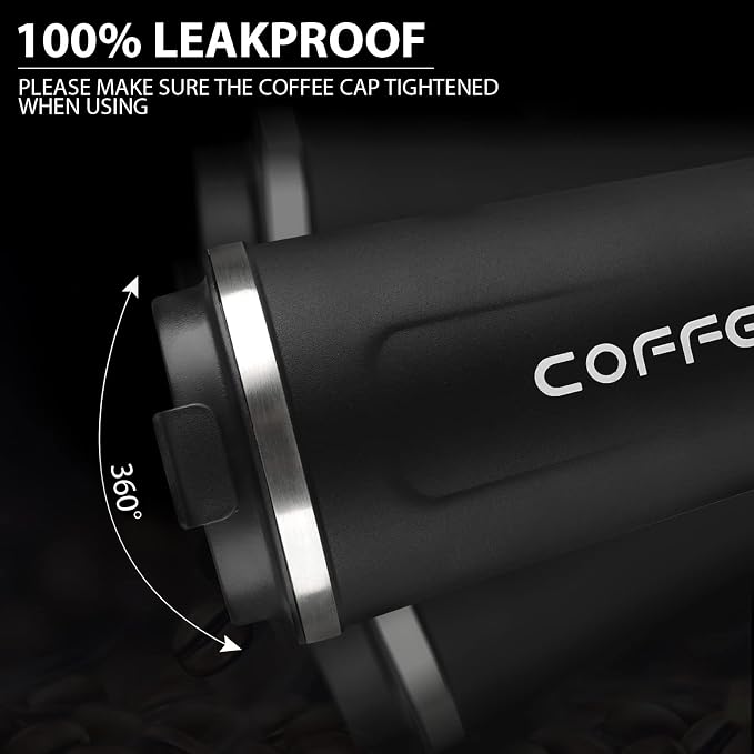 CS COSDDI 12 oz Stainless Steel Vacuum Insulated Tumbler - Coffee Travel Mug Spill Proof with Lid - Coffee Cups for Keep Hot/Ice Coffee,Tea and Beer