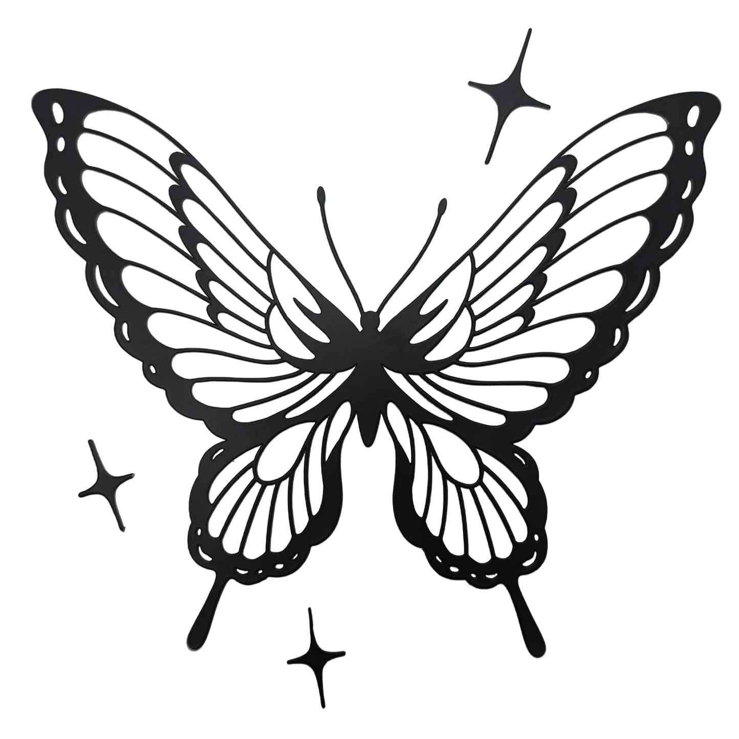 Aimto Metal Butterfly Wall Art Decor,Boho Home Decor Hanging Appearance for Bedroom Living Room Wall (9 Inch black Set of 1)