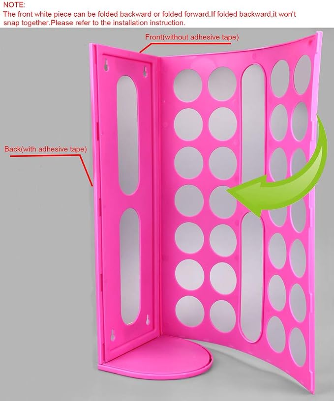 Lunies Wall Mount Bag Dispenser Large Capacity Plastic Bag Vinyl Holder - Multiple Large Holes for Easy Access Bags Great for Shopping Bags/Grocery Bags/Vinyl Storage Pink 2 Pack