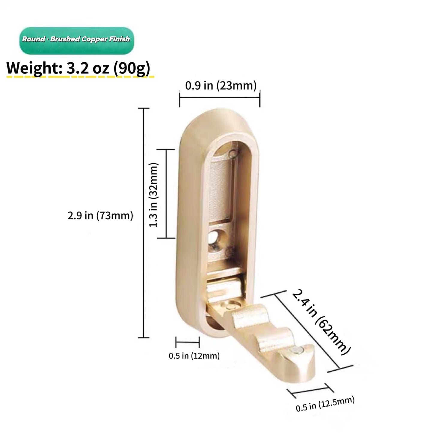 Lighibeuty 4 Pack Gold Folding Wall Hooks - Heavy Duty 40lbs Foldable Coat Hooks for Bathroom, Closet & Entryway | Decorative Zinc Alloy Towel/Robe/Bag Hangers | Space Saving Wall Mounted Hooks