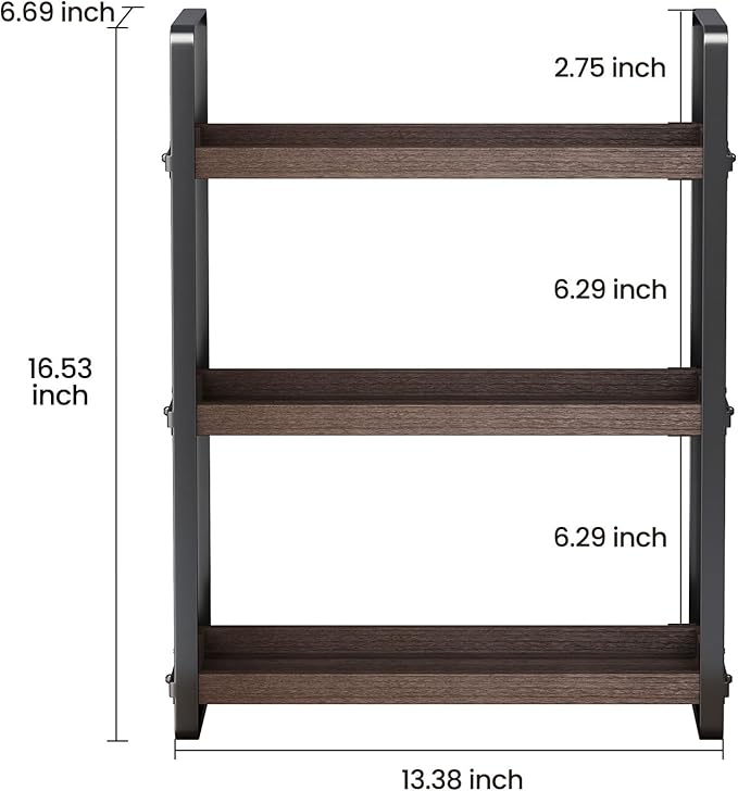 HNRLOY Bathroom Counter Organizer,Bathroom Countertop Organizer,Counter Shelf,Countertop Storage,Organization and Storage,Makeup Shelf,Sink Caddy(Brown 3 Tier)