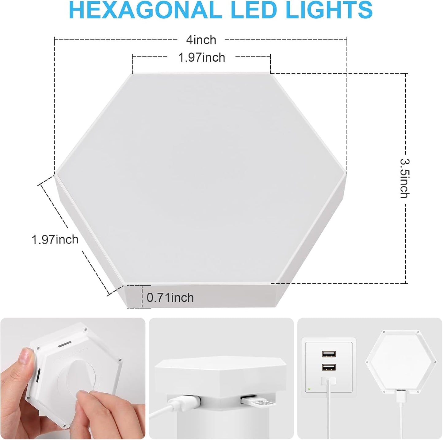 Remote control and touch control hexagon panels for gaming room setups and kids play lamps night lights with LED light sources mainy used in door for home decoration and holiday decoration lights (9)