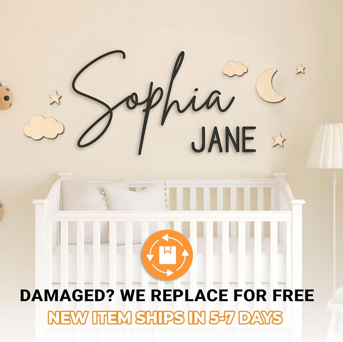 Personalized Name Sign for Nursery - Custom Wooden Name Signs for Kids Room, Personalized Nursery Name Sign - Perfect Baby Room Decor, Wall Name Decoration & Wedding signs, Family Name Signs