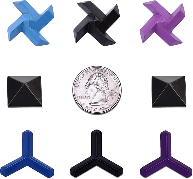 RaceWax Full Set of Nine Metal Pyramid Studs Stomp Pad 9 Black - (PC-2990)