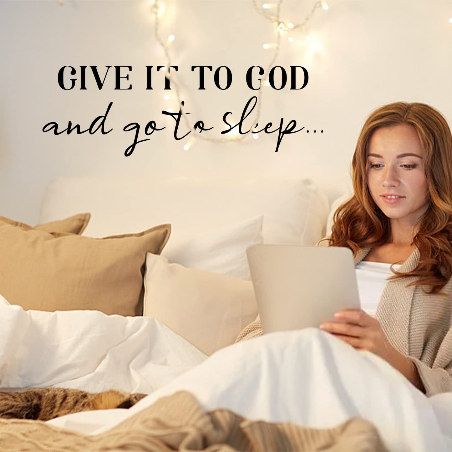SUPERDANT Wall Decals Give It to God Quotes Wall Stickers Vinyl Art Decor Stickers DIY Saying Vinyl Art Decal Sticker Home Decoration for Living Room Bedroom Kitchen School Dormitory Wallpaper Decor
