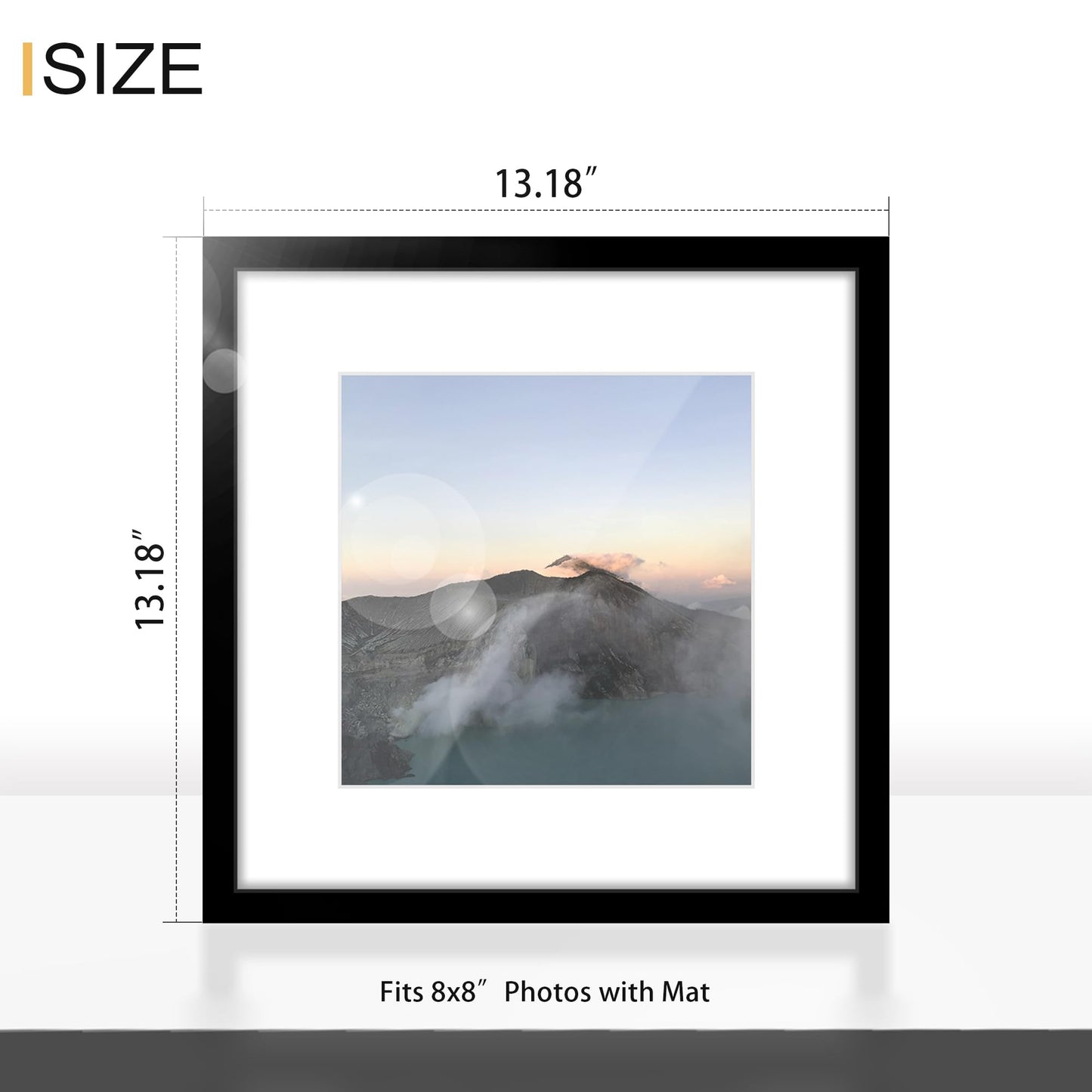 Wiscet 12x12 Picture Frame Set of 9, Gallery Wall Frame Set Display Pictures 8x8 with Mat or 12 x 12 without Mat, Square Collage Picture Frames for Wall, Black