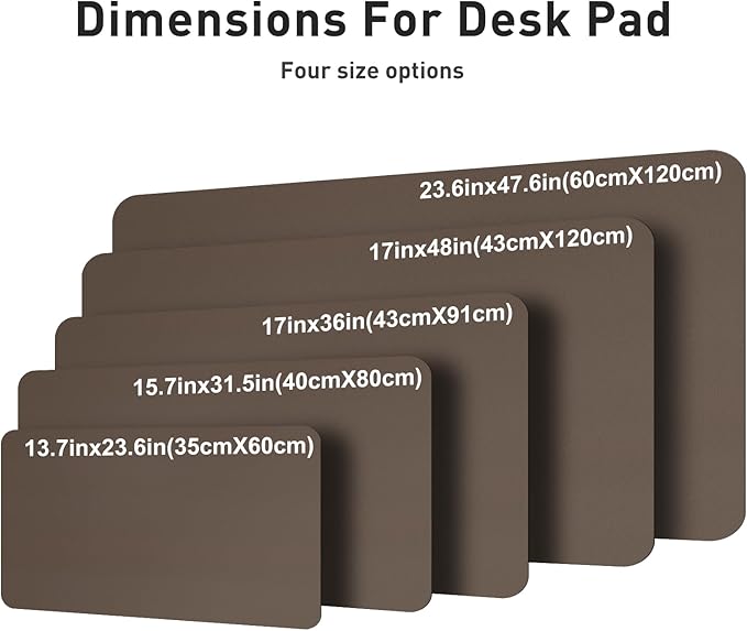 Aothia Leather Desk Pad Protector, Office Mat, Large Mouse Pad, Non-Slip PU Leather Blotter, Laptop Desk Pad, Waterproof Writing Pad for Office and Home (Coffee, 31.5" x 15.7")