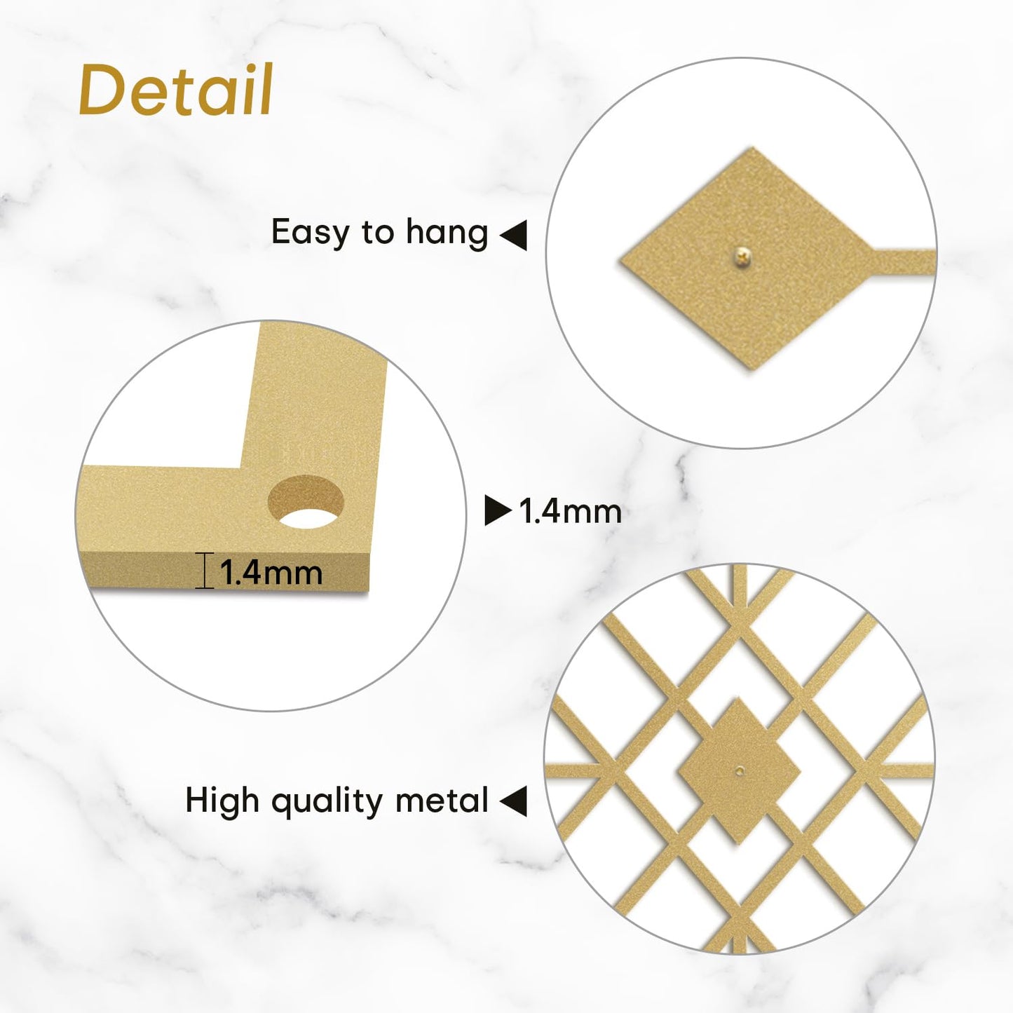 SIGNLEADER Metal Wall Decor Folk Symbol Mystery Minimalist Modern Luxury Wall Sculpture Hangings 3D Statue Home Decoration for Living Room, Bedroom, Bathroom, Kitchen, Fireplace, Office - 36" Gold