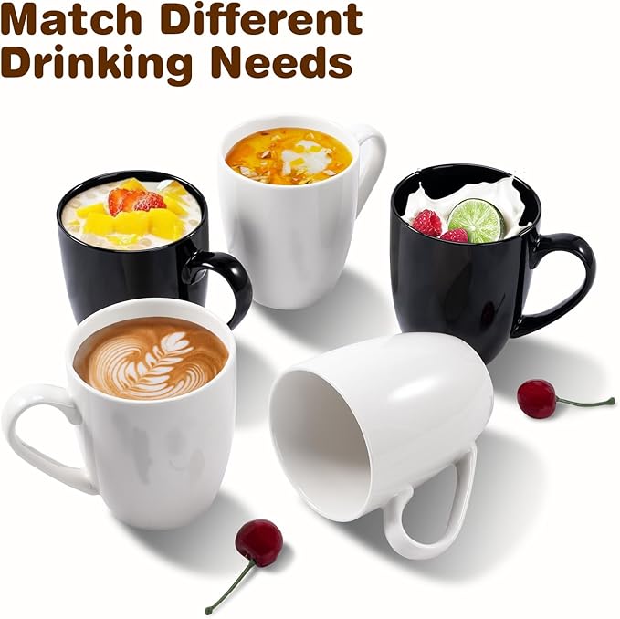 Urbanstrive 16 oz Large Coffee Mug with Handle Tea Cup Novelty Coffee Cup Idea Gift for Men Women Office Work, Black