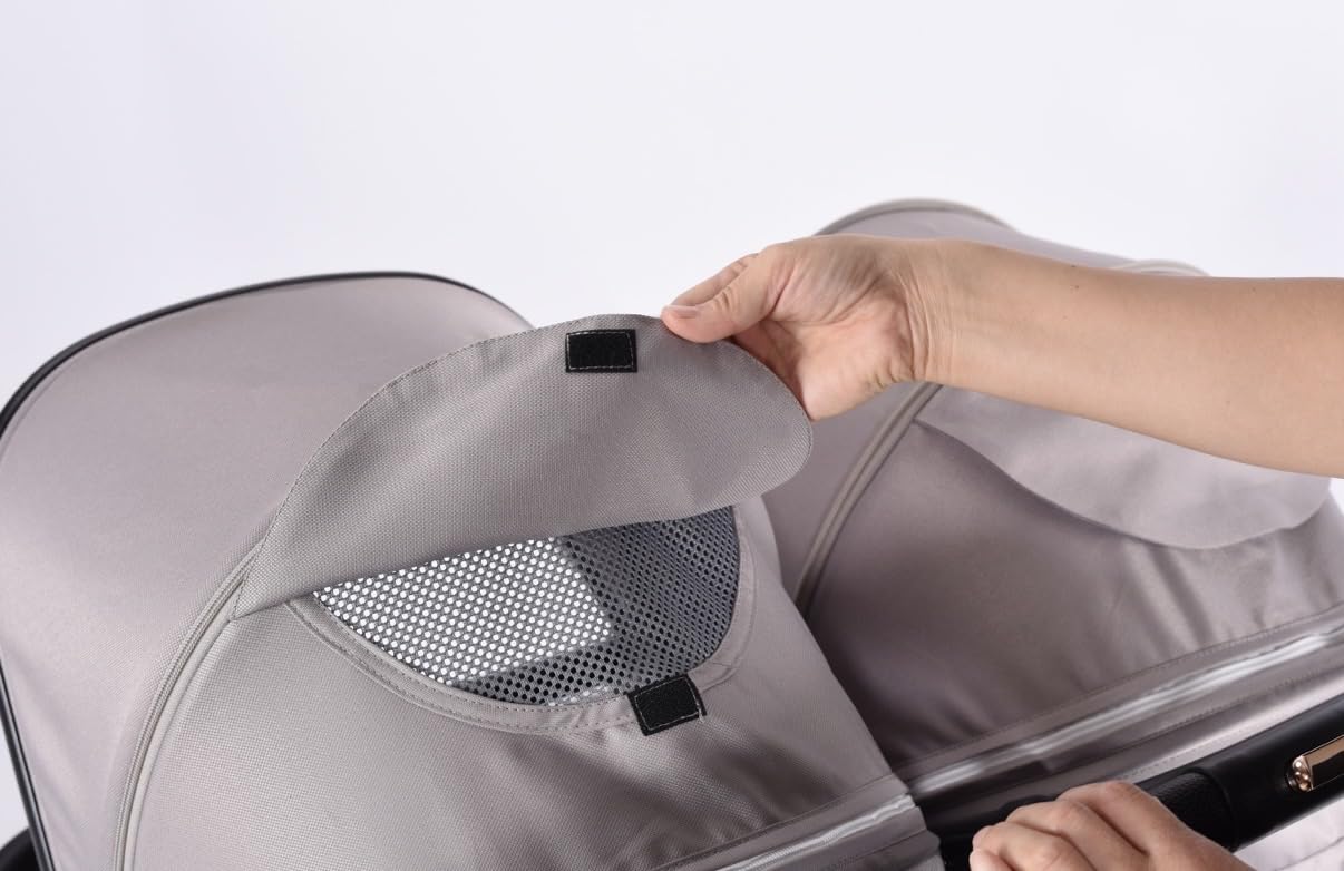 MUMUBOO Twin Baby Stroller (Silvery Grey)