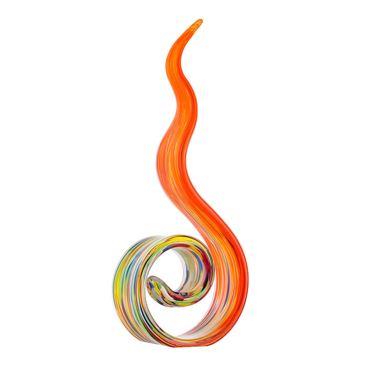 11.4" Tall Hand-Blown Glass Sculpture Murano-Style Sculpture Art Ornament Statue Figurines Home Decor Accent Piece Coastal Ocean Nautical Home Decor,Shelf,TV Stand,Tabletop Centerpieces,Wonderful Gift