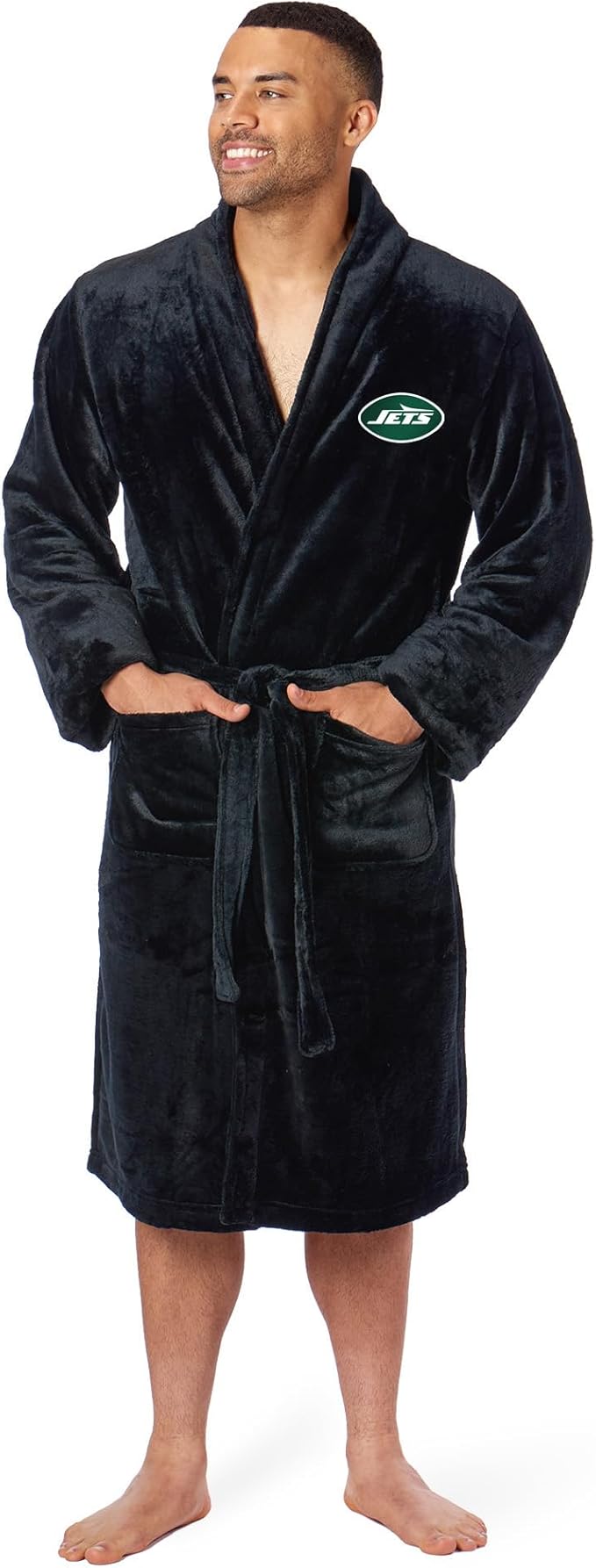 NFL Adult Unisex Silk Touch Bathrobe, Officially Licensed Loungewear, Soft Plush Polyester